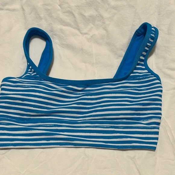LainSnow Large bottom Medium top Blue and White Striped Bikini Set - Picture 6 of 8